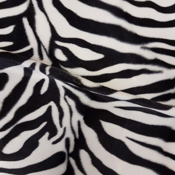 Denholme Velvets Faux Fur Zebra 20154 9280P BLACK WHITE